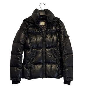 S13 Black Down Puffer Jacket with Hood Size Extra Small